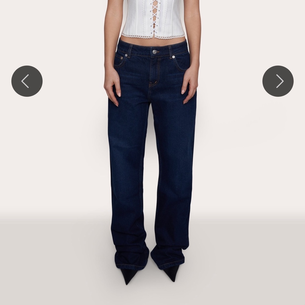 Danielle Guizio Low Rise Denim Dark Wash - Picture 2 of 7